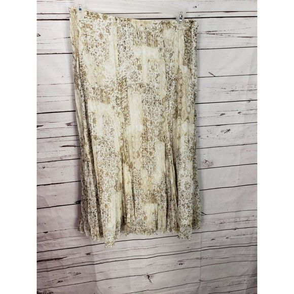 Ruby Rd. Layered Elastic Waist Printed Pleated Size 14 Skirt - Picture 2 of 14